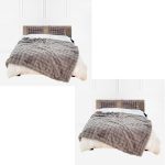 1-SOGA 2X 200cm Grey Fur Fuzzy Super Soft and Cozy Fluffy Throw Blanket