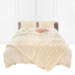 1-SOGA 200cm Creamy White Fur Fuzzy Super Soft and Cozy Fluffy Throw Blanket