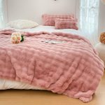 3-SOGA 200cm Pink Fur Fuzzy Super Soft and Cozy Fluffy Throw Blanket