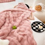 8-SOGA 200cm Pink Fur Fuzzy Super Soft and Cozy Fluffy Throw Blanket