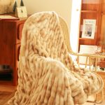 6-SOGA 150x200cm Throw Blanket Camel Brown Double Layer Rabbit Fur Cozy Comfort with Stylish Decor