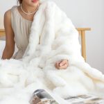 4-SOGA 2X 160X200cm Throw Blanket  White Double Layer Rabbit Fur Cozy Comfort with Stylish Decor