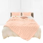 1-SOGA 160X200cm Throw Blanket Pink Double Layer Rabbit Fur Cozy Comfort with Stylish Decor