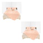 1-SOGA 2X 60X200cm Throw Blanket Pink Double Layer Rabbit Fur Cozy Comfort with Stylish Decor