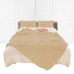 1-SOGA 160X200cm Throw Blanket Coffee Double Layer Rabbit Fur Cozy Comfort with Stylish Decor