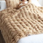 8-SOGA 2X 160X200cm Throw Blanket Coffee Double Layer Rabbit Fur Cozy Comfort with Stylish Decor