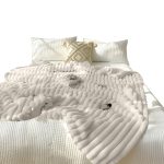 1-SOGA 150x200cm Throw Blanket Pearl White Premium Milk Velvet Luxuriously Soft Cozy Bedding