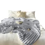 1-SOGA 150x200cm Throw Blanket Smoke Gray Premium Milk Velvet Luxuriously Soft Cozy Bedding