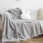 6-SOGA 150x200cm Throw Blanket Smoke Gray Premium Milk Velvet Luxuriously Soft Cozy Bedding