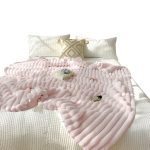 1-SOGA 150x200cm Throw Blanket Bean Paste Pink Premium Milk Velvet Luxuriously Soft Cozy Bedding
