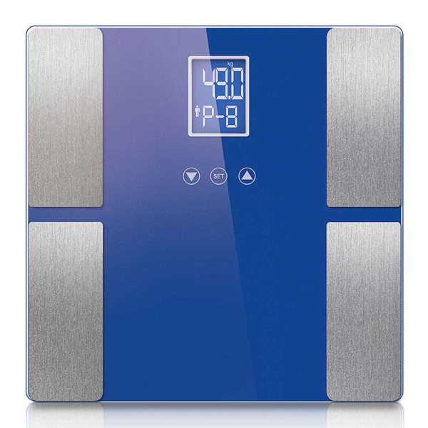 1-SOGA Digital Electronic LCD Bathroom Body Fat Scale Weighing Scales Weight Monitor Blue