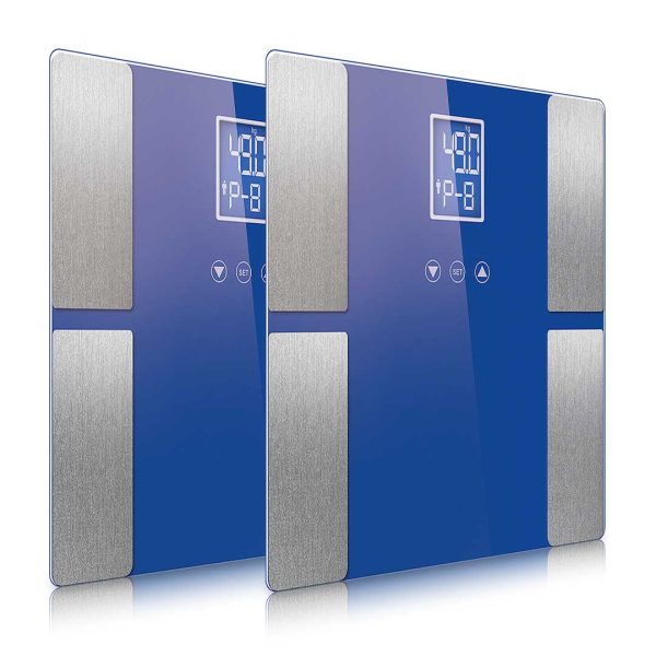 1-SOGA 2X Digital Electronic LCD Bathroom Body Fat Scale Weighing Scales Weight Monitor Blue