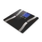 2-SOGA Glass LCD Digital Body Fat Scale Bathroom Electronic Gym Water Weighing Scales Black