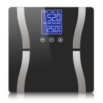 1-SOGA Glass LCD Digital Body Fat Scale Bathroom Electronic Gym Water Weighing Scales Black