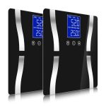 1-SOGA 2X Glass LCD Digital Body Fat Scale Bathroom Electronic Gym Water Weighing Scales Black