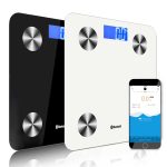 1-SOGA 2X Wireless Bluetooth Digital Body Fat Scale Bathroom Health Analyser Weight Black/White