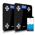 1-SOGA 2X Wireless Bluetooth Digital Body Fat Scale Bathroom Health Analyser Weight Black