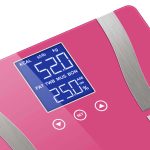 4-SOGA Glass LCD Digital Body Fat Scale Bathroom Electronic Gym Water Weighing Scales Pink