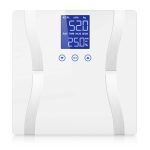 1-Glass LCD Digital Body Fat Scale Bathroom Electronic Gym Water Weighing Scales White
