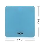 7-SOGA 2X 180kg Digital Fitness Weight Bathroom Gym Body Glass LCD Electronic Scales Blue