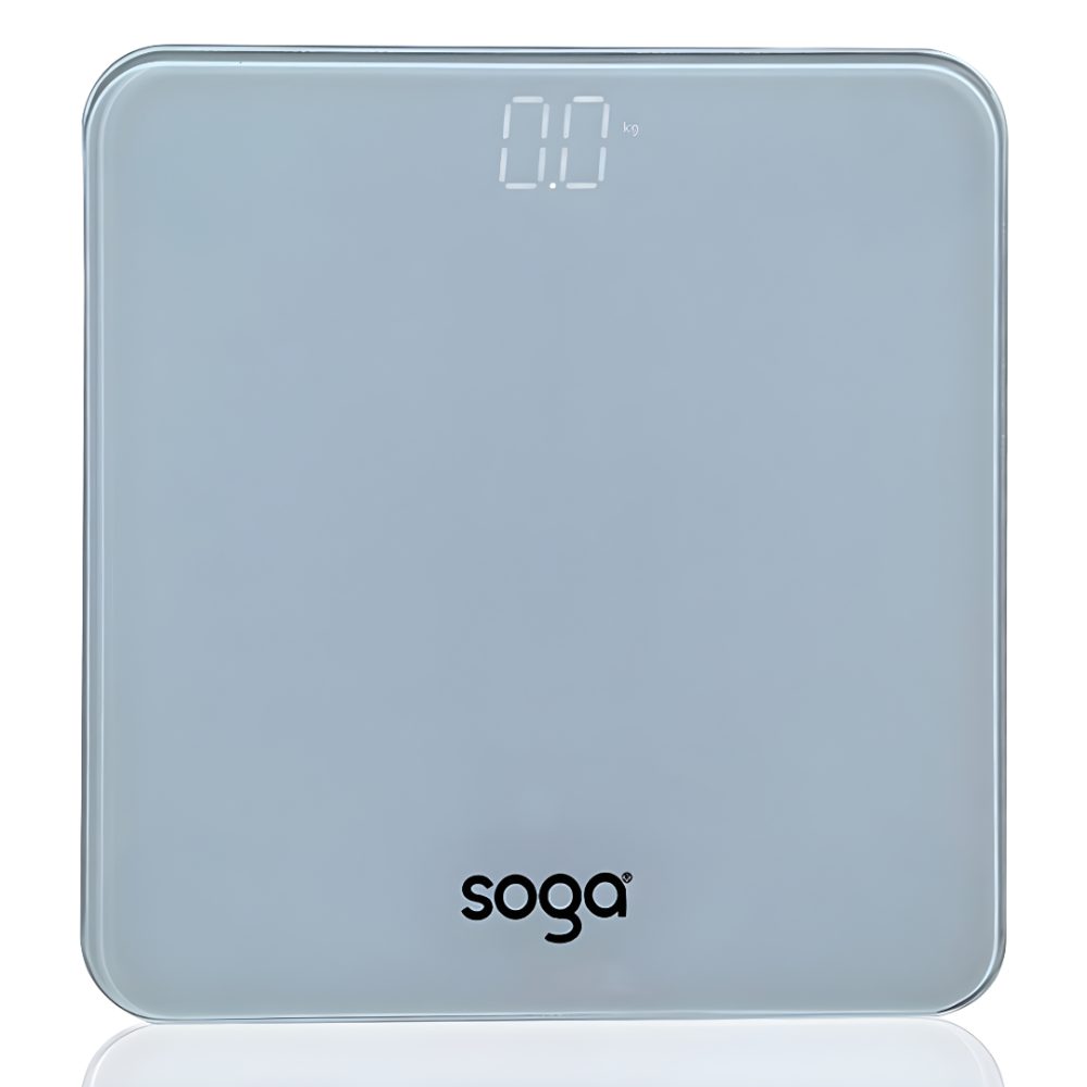 1-SOGA 180kg Digital Fitness Weight Bathroom Gym Body Glass LCD Electronic Scales White