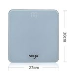 7-SOGA 180kg Digital Fitness Weight Bathroom Gym Body Glass LCD Electronic Scales White