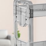 6-SOGA 38x24cm Clear 3 Tier Bookshelf & Cosmetic Storage Organizer Trolley Rack