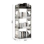 5-SOGA 2X 38x24cm Clear 4 Tier Bookshelf & Cosmetic Storage Organizer Trolley Rack
