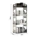 5-SOGA 38x24cm Clear 3 Tier Bookshelf & Cosmetic Storage Organizer Trolley Rack