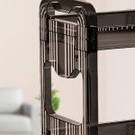 6-SOGA 38x24cm Black 3 Tier Bookshelf & Cosmetic Storage Organizer Trolley Rack