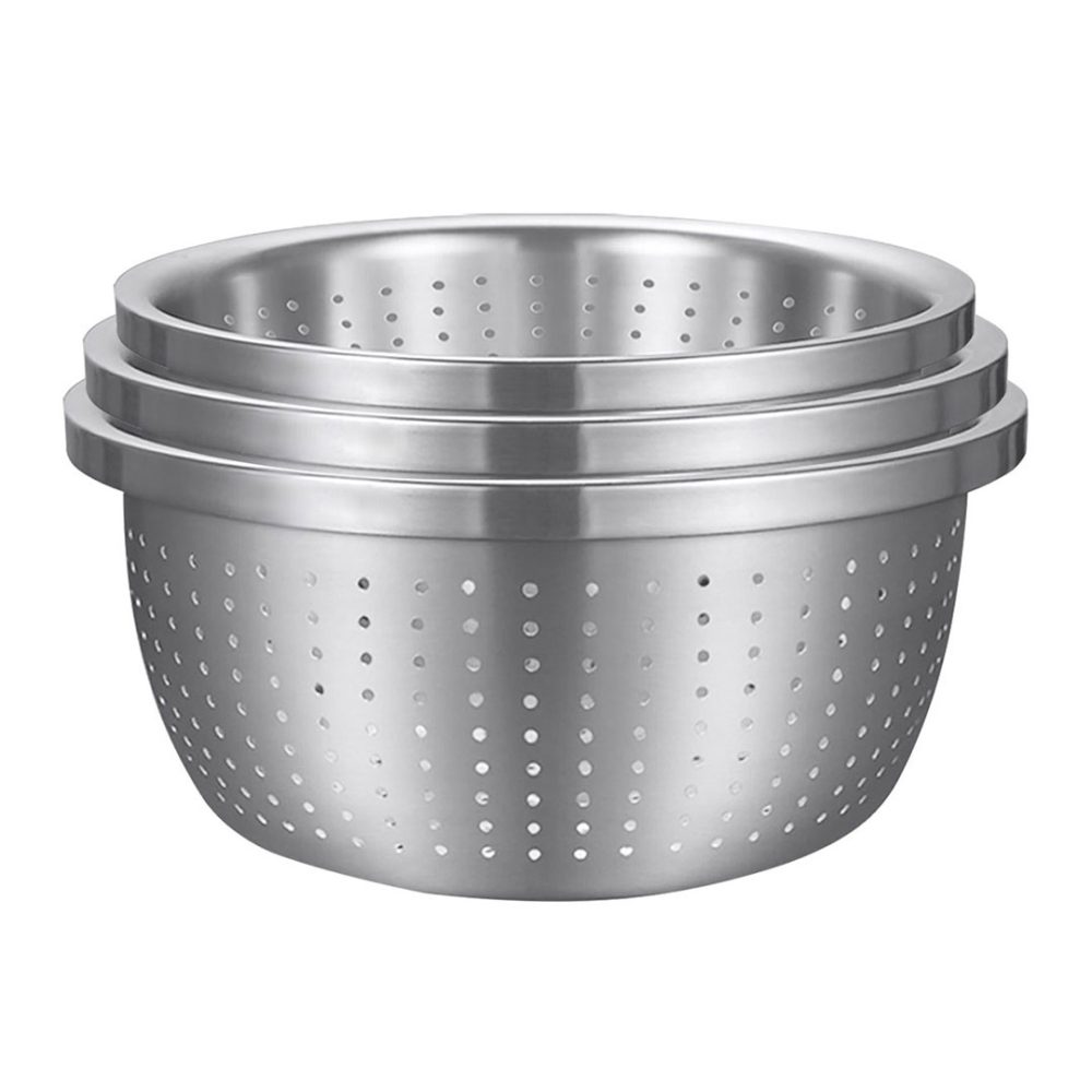 1-SOGA Stainless Steel Nesting Basin Colander Perforated Kitchen Sink Washing Bowl Metal Basket Strainer Set of 3 1-SOGA Stainless Steel Nesting Basin Colander Perforated Kitchen Sink Washing Bowl Metal Basket Strainer Set of 3