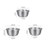 2-SOGA 2X Stainless Steel Nesting Basin Colander Perforated Kitchen Sink Washing Bowl Metal Basket Strainer Set of 3