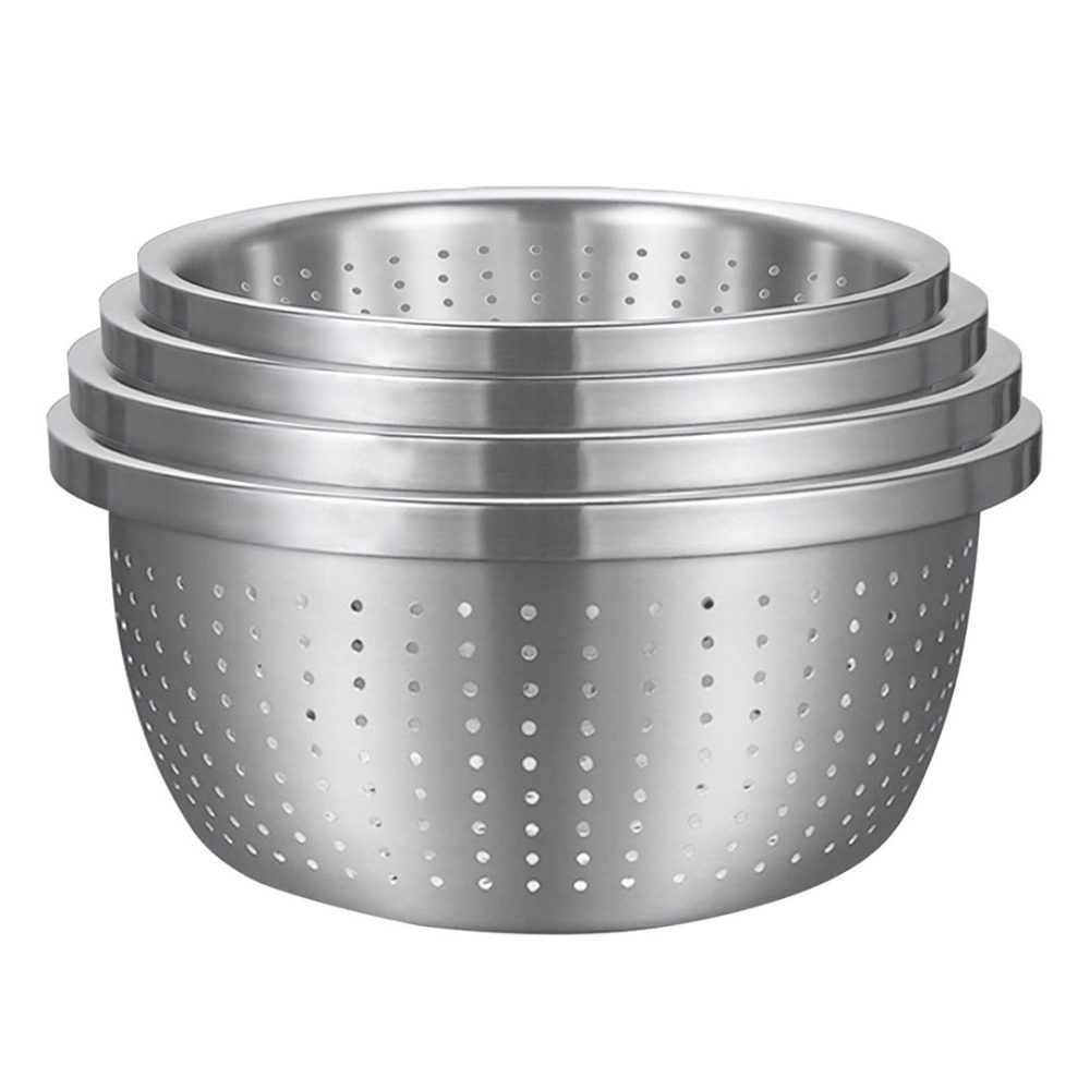 1-SOGA Stainless Steel Nesting Basin Colander Perforated Kitchen Sink Washing Bowl Metal Basket Strainer Set of 4 1-SOGA Stainless Steel Nesting Basin Colander Perforated Kitchen Sink Washing Bowl Metal Basket Strainer Set of 4