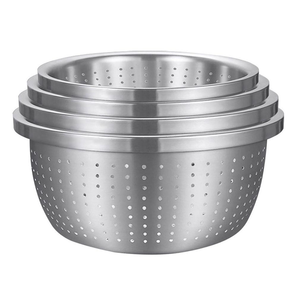 1-SOGA Stainless Steel Nesting Basin Colander Perforated Kitchen Sink Washing Bowl Metal Basket Strainer Set of 4 1-SOGA Stainless Steel Nesting Basin Colander Perforated Kitchen Sink Washing Bowl Metal Basket Strainer Set of 4