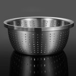 8-SOGA Stainless Steel Nesting Basin Colander Perforated Kitchen Sink Washing Bowl Metal Basket Strainer Set of 5
