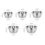 2-SOGA 5Pcs Deepen Polished Stainless Steel Stackable Baking Washing Mixing Bowls Set Food Storage Basin
