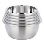1-SOGA 5Pcs Deepen Polished Stainless Steel Stackable Baking Washing Mixing Bowls Set Food Storage Basin