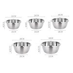 2-SOGA 2X 5Pcs Deepen Polished Stainless Steel Stackable Baking Washing Mixing Bowls Set Food Storage Basin