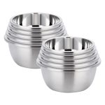 1-SOGA 2X 5Pcs Deepen Polished Stainless Steel Stackable Baking Washing Mixing Bowls Set Food Storage Basin