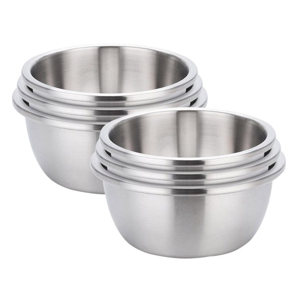 1-SOGA 2X 3Pcs Deepen Matte Stainless Steel Stackable Baking Washing Mixing Bowls Set Food Storage Basin