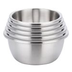 1-SOGA 5Pcs Deepen Matte Stainless Steel Stackable Baking Washing Mixing Bowls Set Food Storage Basin