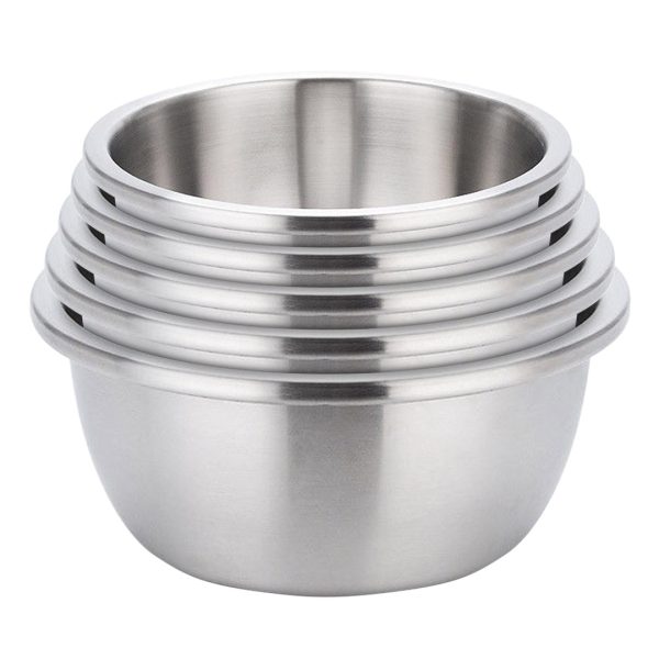 1-SOGA 5Pcs Deepen Matte Stainless Steel Stackable Baking Washing Mixing Bowls Set Food Storage Basin