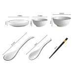 8-SOGA White Japanese Style Ceramic Dinnerware Crockery Soup Bowl Plate Server Kitchen Home Decor Set of 5