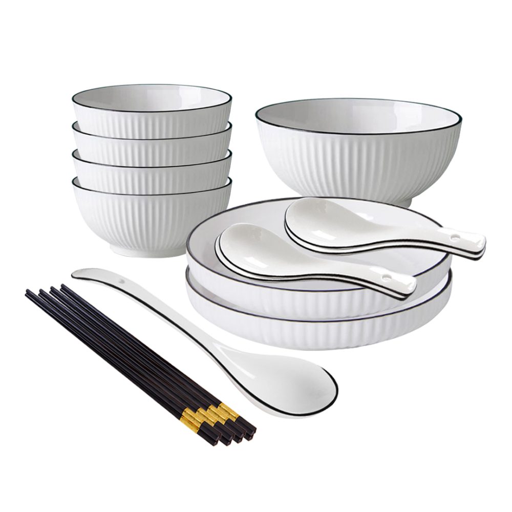 1-SOGA White Japanese Style Ceramic Dinnerware Crockery Soup Bowl Plate Server Kitchen Home Decor Set of 7 1-SOGA White Japanese Style Ceramic Dinnerware Crockery Soup Bowl Plate Server Kitchen Home Decor Set of 7