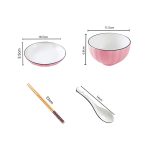 2-SOGA Pink Japanese Style Ceramic Dinnerware Crockery Soup Bowl Plate Server Kitchen Home Decor Set of 4