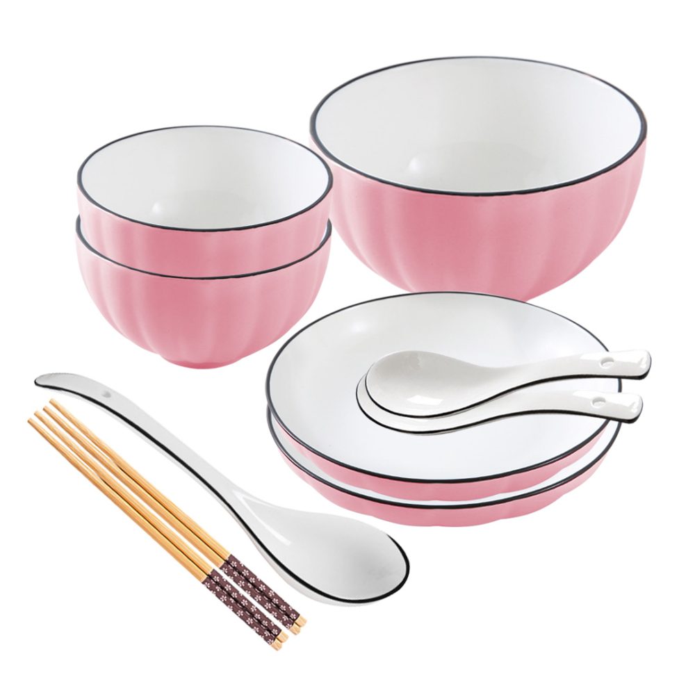 1-SOGA Pink Japanese Style Ceramic Dinnerware Crockery Soup Bowl Plate Server Kitchen Home Decor Set of 5 1-SOGA Pink Japanese Style Ceramic Dinnerware Crockery Soup Bowl Plate Server Kitchen Home Decor Set of 5