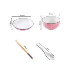 2-SOGA Pink Japanese Style Ceramic Dinnerware Crockery Soup Bowl Plate Server Kitchen Home Decor Set of 8