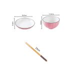 2-SOGA Pink Japanese Style Ceramic Dinnerware Crockery Soup Bowl Plate Server Kitchen Home Decor Set of 10