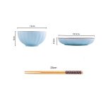 2-SOGA Blue Japanese Style Ceramic Dinnerware Crockery Soup Bowl Plate Server Kitchen Home Decor Set of 10