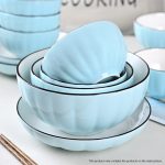4-SOGA Blue Japanese Style Ceramic Dinnerware Crockery Soup Bowl Plate Server Kitchen Home Decor Set of 10